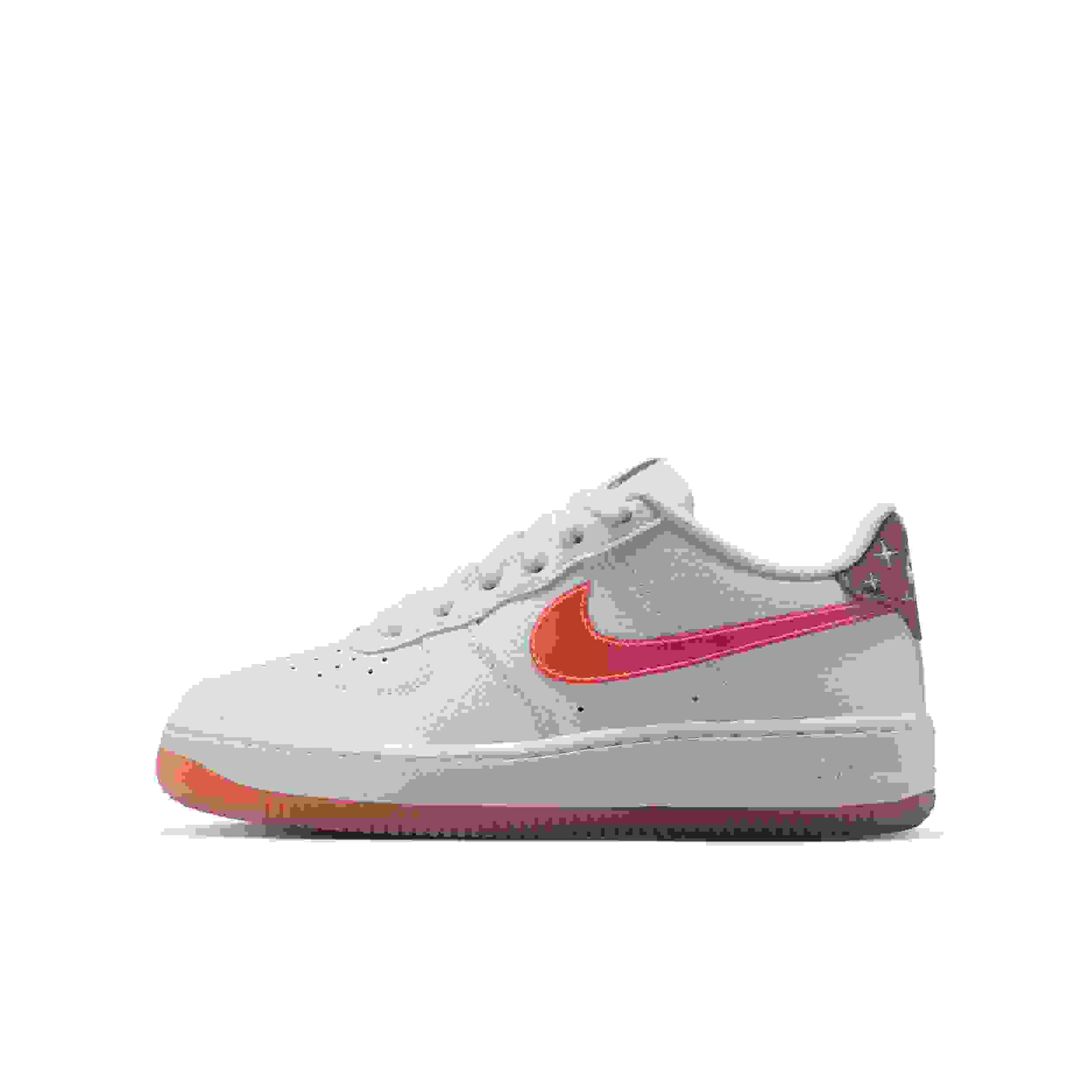 Nike Air Force 1 Grade School Girls' "White/Turf Orange/Bright Violet" Shoe